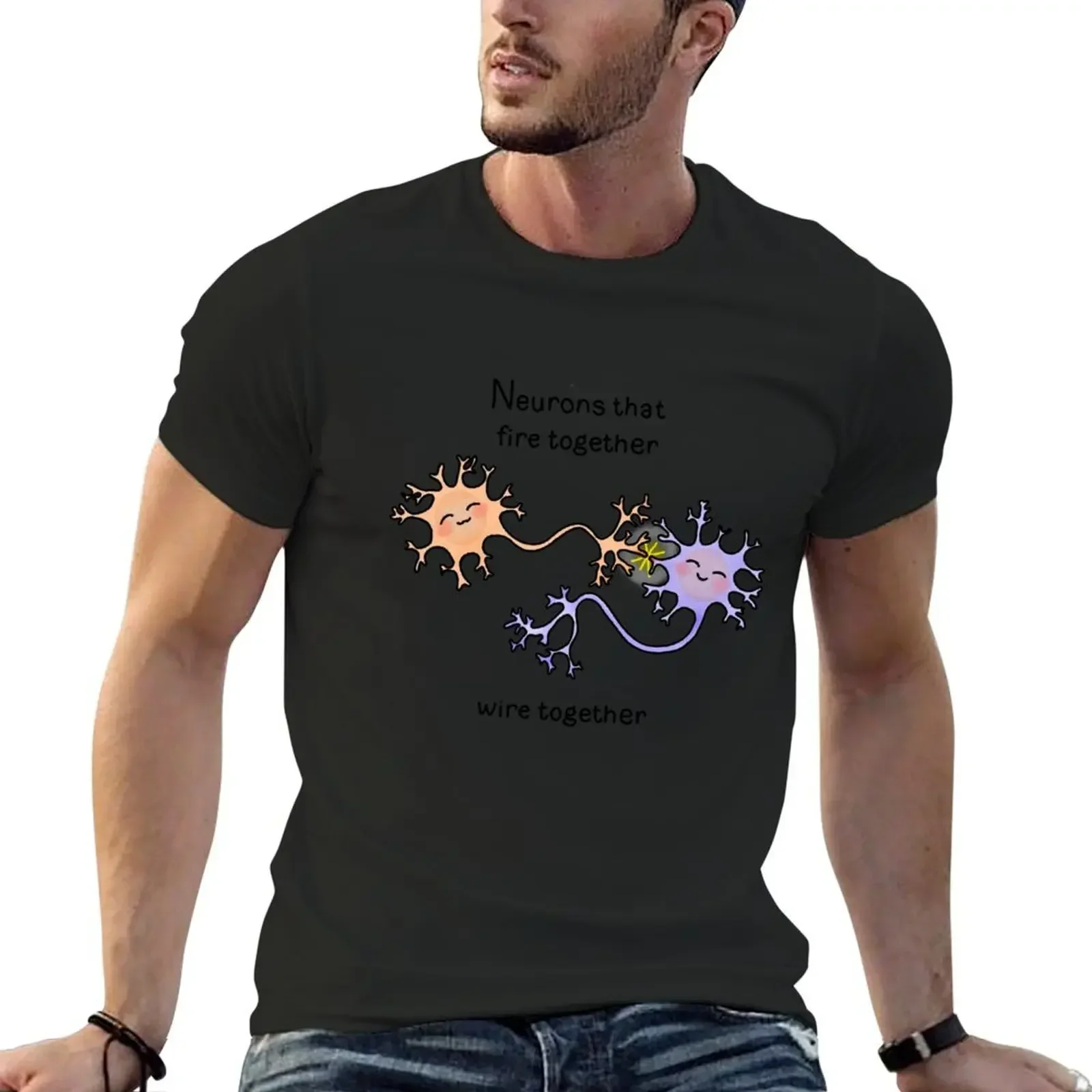 Neurons T-Shirt blanks Short sleeve tee custom t shirt t shirts for men cotton