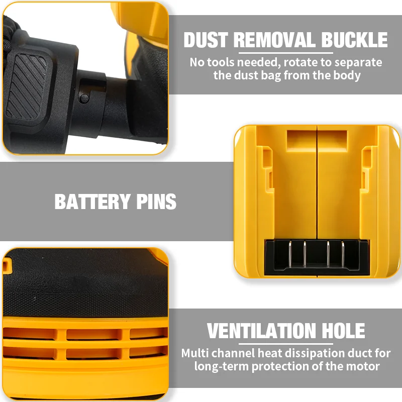 Electric Goddess Brushless Sander Disc 11000rpm Cordless 3 Gear Woodworking Sanding Putty Polishing ﻿For Dewalt 20V Battery Pin - view 3