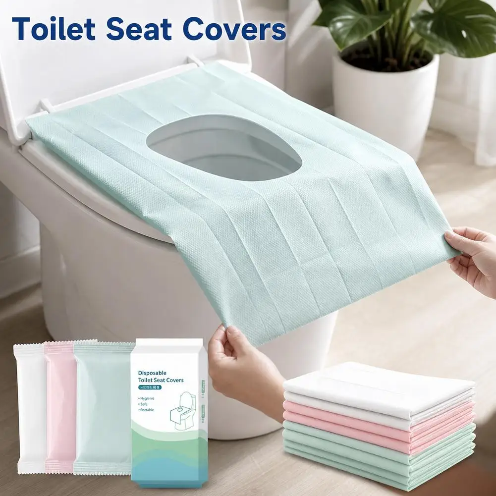 Protège-sièges de toilettes jetables portables – Tapis hygiéniques de voyage pour toilettes publiques, hôtels, aéroports et activités extérieures