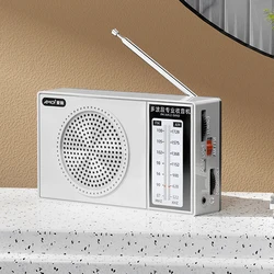 Mini FM AM Radio Portable Multi-Band DSP Radios with Full Range Speaker Extended Antenna 3.5MM Headphone Jack 18650 Battery