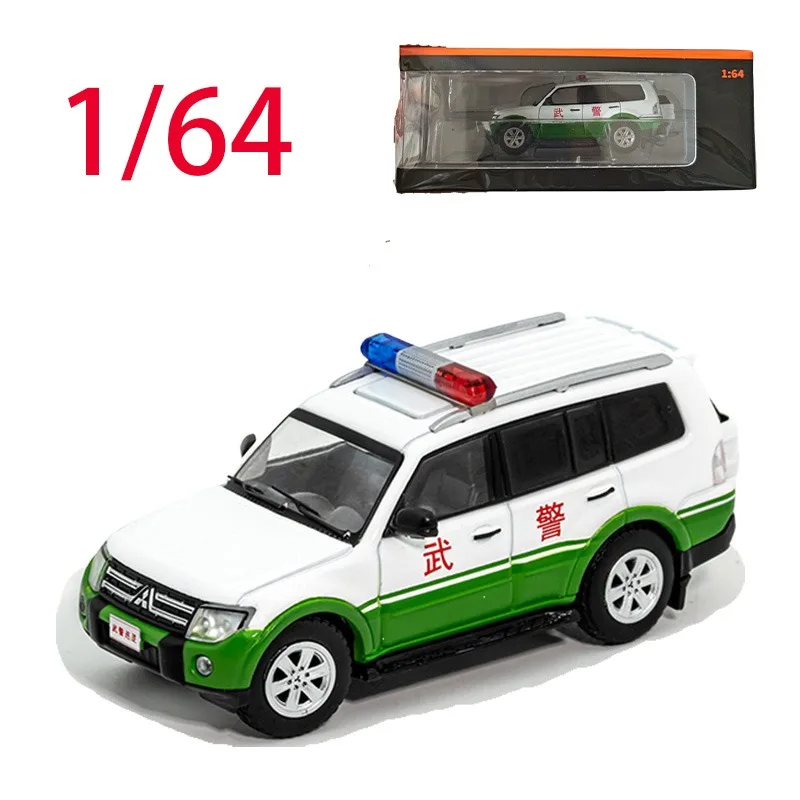 

GCD Diecast 1/64 Scale Mitsubishi Alloy Car Model Mitsubishi Pajero V97 Police Car Toys for Boys Gift Collection