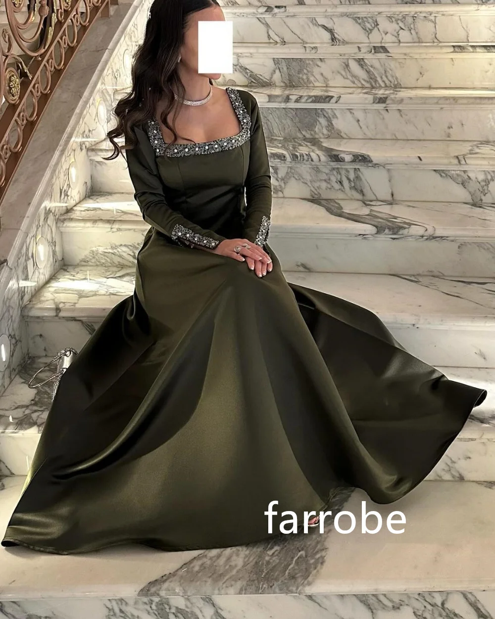 Customized Casual Jersey Pleat Sequined A-line Square Neck Midi Dresses Prom Dresses Classic Exquisite Modern Style Pastrol Unis