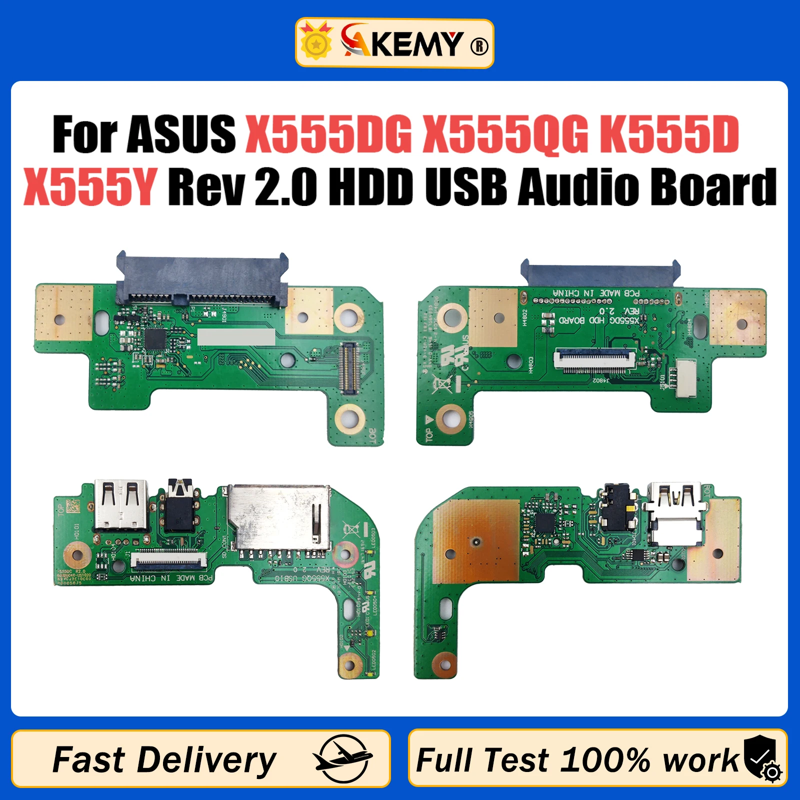 

For Asus X555DG X555QG Series HDD Hard Disk Drive USB Audio Board K555D X555Y X555B REV:2.0 100% Tested Fast Ship