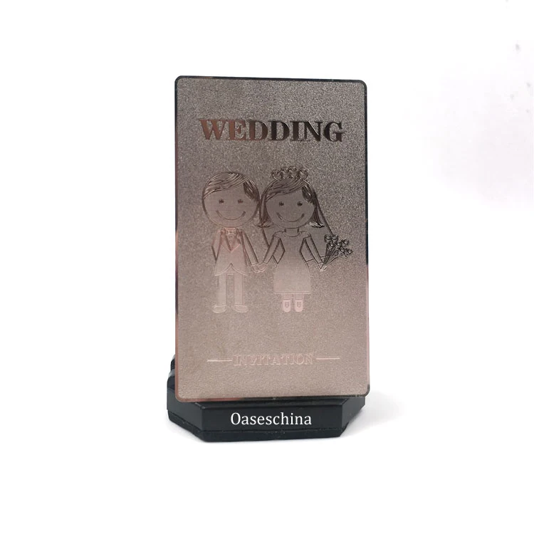 Customized query 2025 Wholesale Exclusive Occasions Custom Cards Elegantly Engraved and Printed Metal Invitation Cards for Weddi