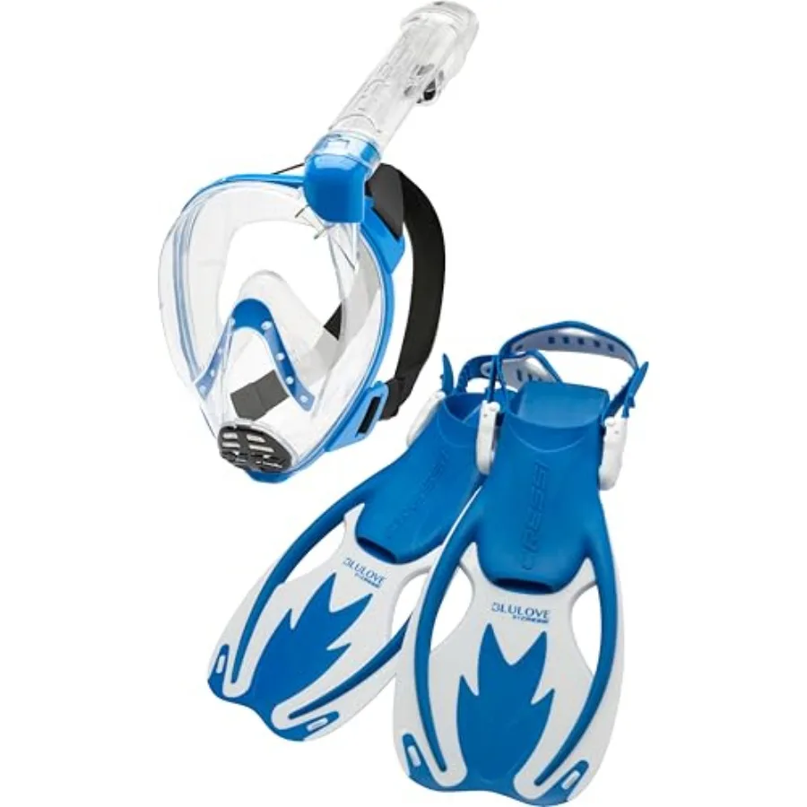 

Junior Snorkeling Kit for Aged 6 to 12 - Full Face Mask + Adjustable Fins + Lightweight Colorful Equipment - Baron Jr Rocks Set