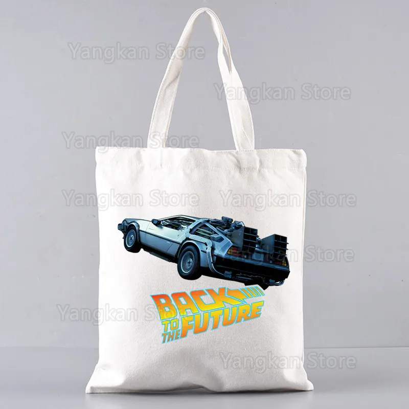 

Back To The Future Canvas Bag Casual Large Hand Bags Shopping Handbag Print Large Capacity Bag