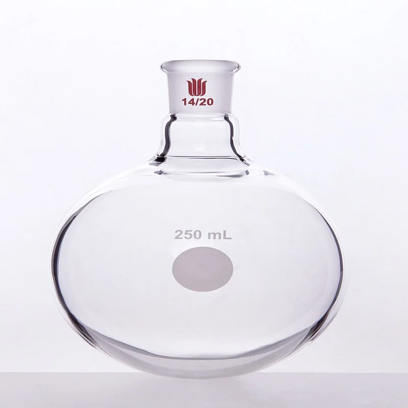 SYNTHWARE-botella de bola de fondo redondo de un solo Cuello, articulación 14/20, capacidad de 5mL-500mL, frasco de vidrio de borosilicato, F301