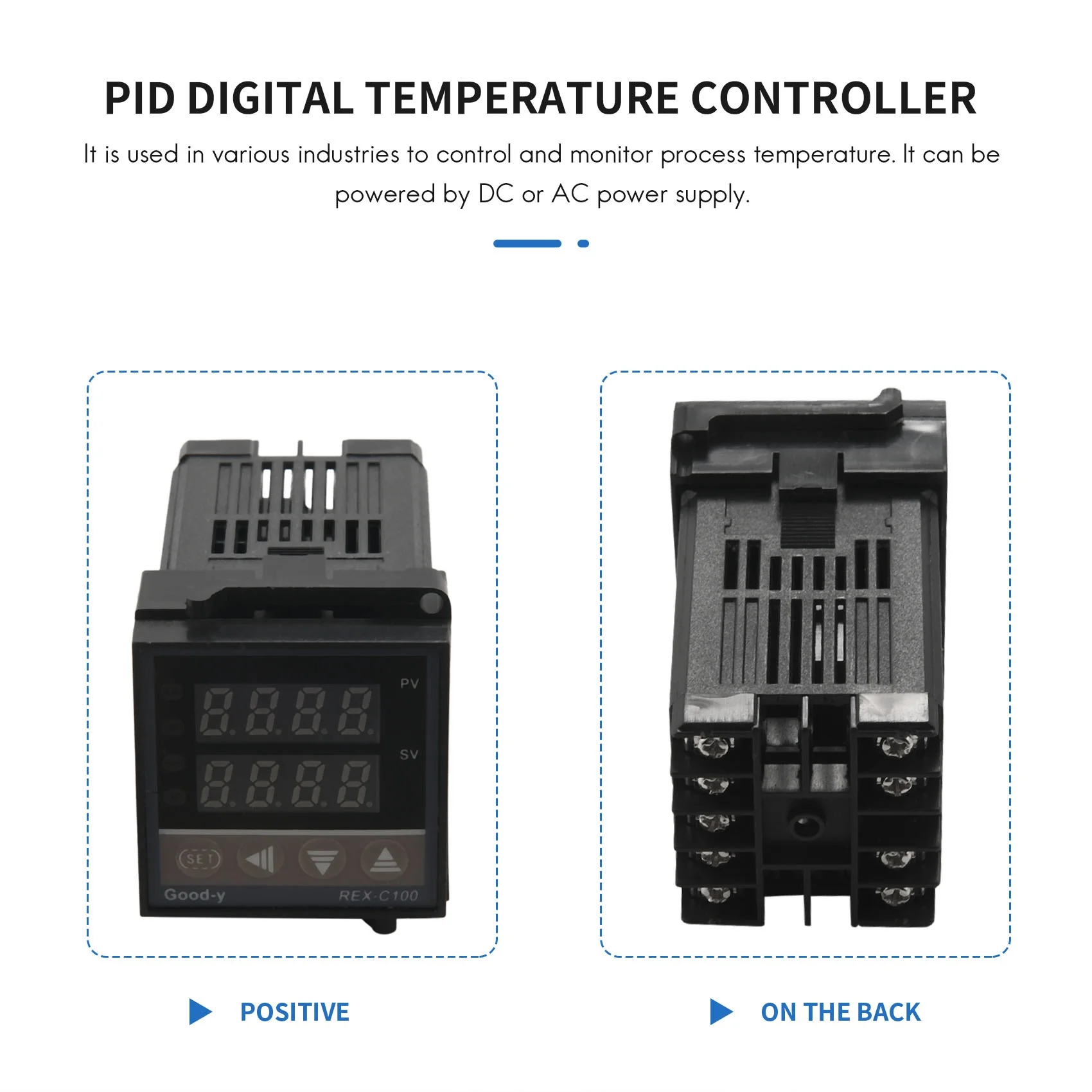 جهاز التحكم الرقمي في درجة الحرارة المتين متعدد المدخلات REX-C100 إنذار احترافي 0 ℃ -400 ℃   للصناعة الكيميائية للطاقة الكهربائية