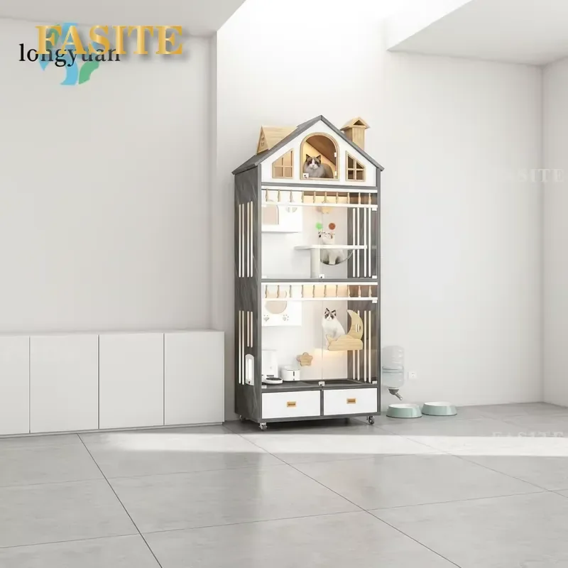 For Cat Modern Luxury Multi-layer Wooden Foldable Eco-friendly House    Spacious Cage Premium Pet Furniture