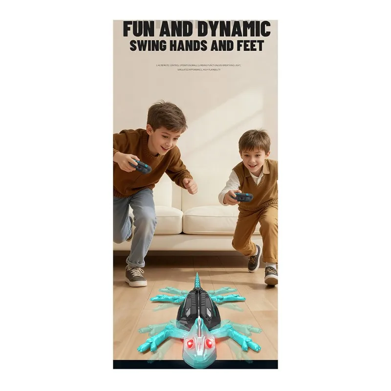 สัตว์เลื้อยคลานบนผนังแบบชาร์จไฟได้ ควบคุมด้วยรีโมท สนุกสนาน เล่นกับเด็กชายและเด็กหญิง