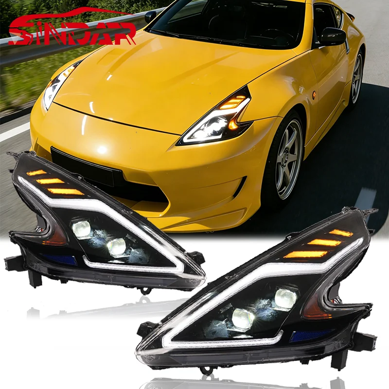 

Светодиодные фары SINDAR для Nissan 370Z Fairlady Z Z34 2009-2021 (09-21), модифицированные, новый стиль