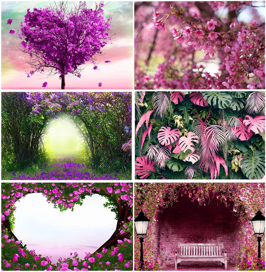 

Landscape Wedding Ceremony Bridal Shower Spring Purple Flowers Lavender Backgrounds Photographic Studio Photo Booth Backdrops