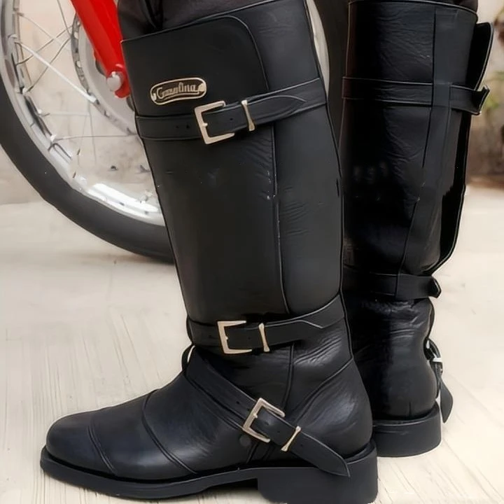 New European Renaissance Viking Leather Steampunk  U.s. Retro Motorcycle Boots  Large Size Men's Boot