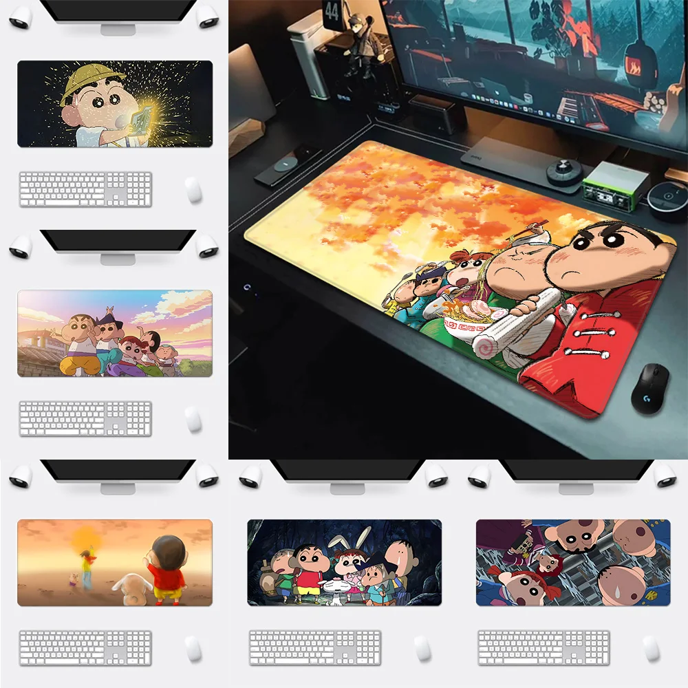 Crayon Shin-chans Mousepad HD Printing Computer Gamers Locking Edge Non-slip Mouse Pad XXL90x40cm Keyboard PC Desk Pad