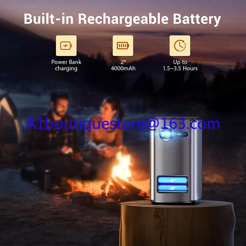 P70 Mini DLP Android Smart Nirkabel 3D Portabel Luar Ruangan 4k Mini Pocket Home Theater Proyektor