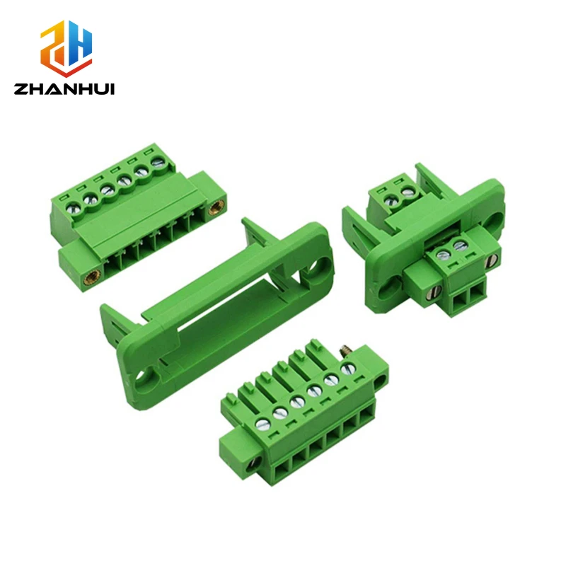 1Set 3.81mm Through-Wall Terminal Block - Solder-Free Plug-I