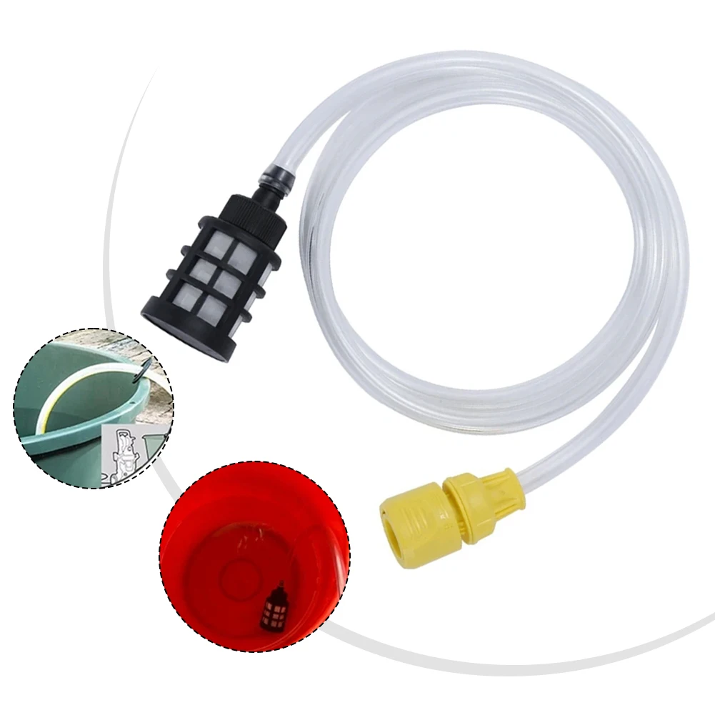 Tubo de entrada de água autoescorvante, mangueira de 1.5 metros para karcher k2 k3 k4 k5, lavagem de alta pressão, plástico, auto-peso, tubo de entrada de água