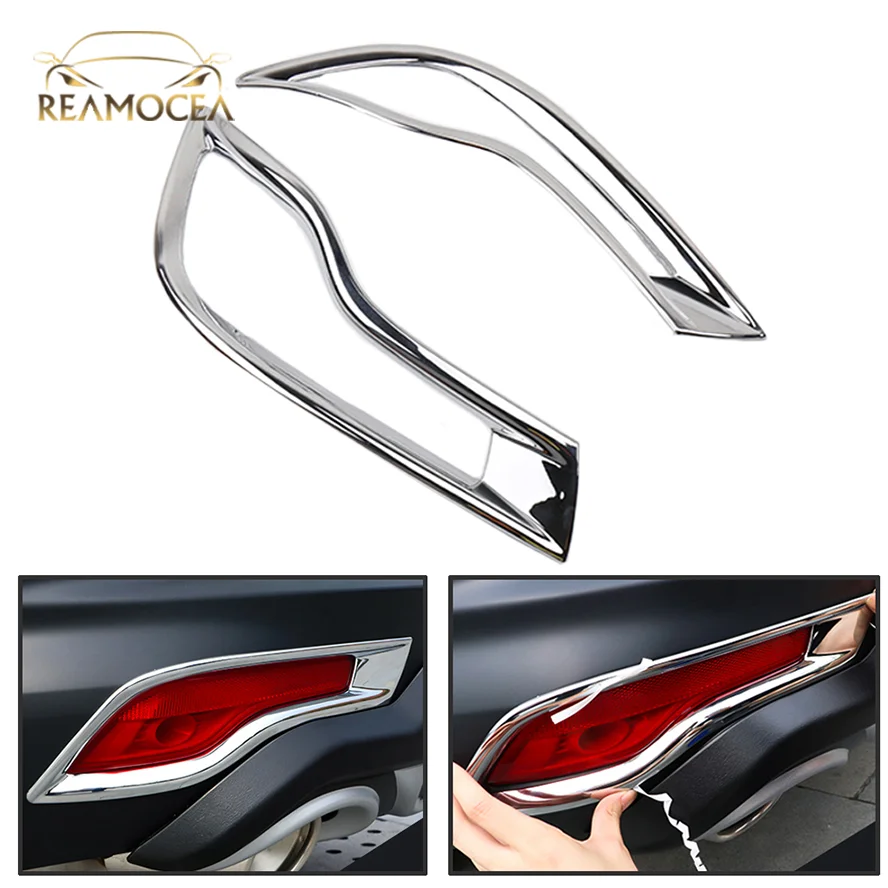 Reamocea 2Pcs Car Rear Bumper Trim Tail Fog Light Lamp Cover Bezel Frame Sticker ABS Decoration Fit For Honda CRV CR-V 2015-2020
