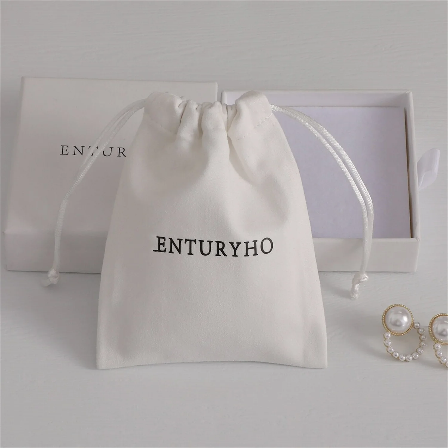 

50 personalized color logo drawstring bag custom bagging bag jewelry pouch necklace bag suede bag skin care product pouch