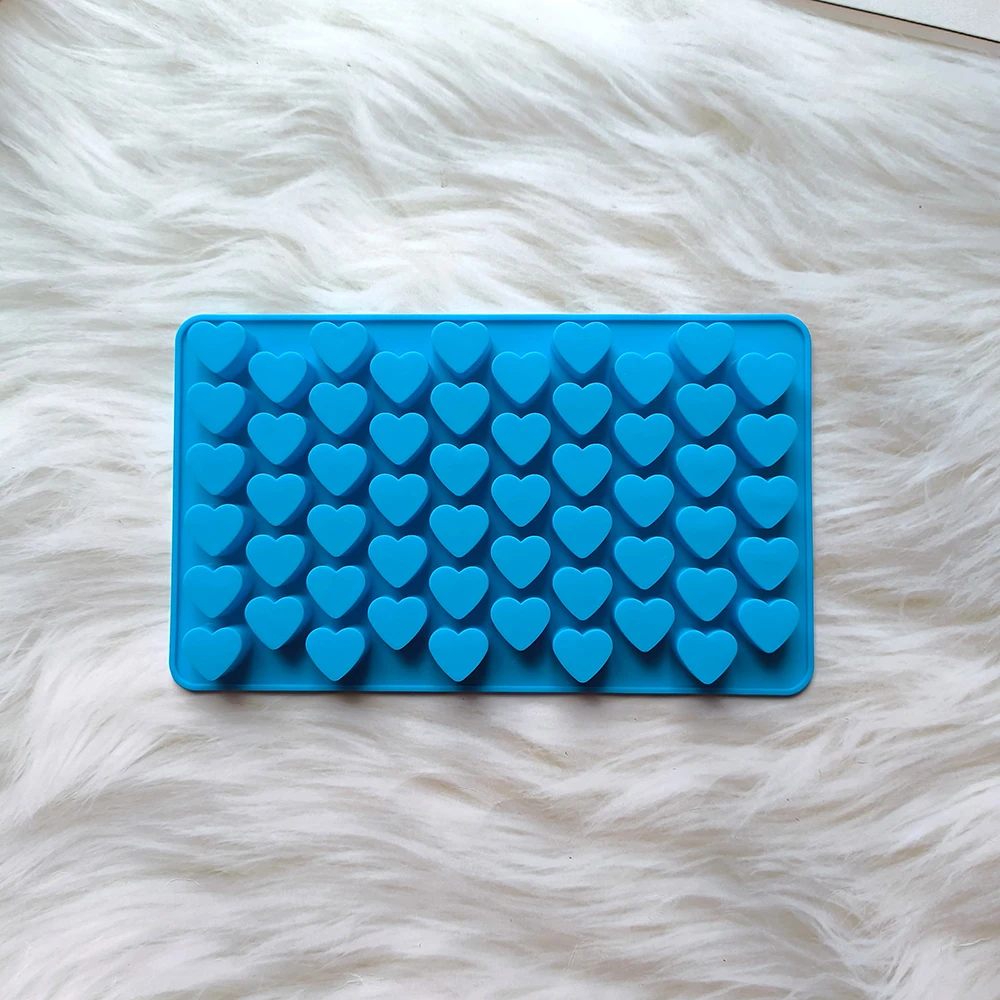 1pc 55 Holes 3D Ice Cube Tray Mini Heart Silicone Mold Chocolate Fondant Mould Pastry Jelly Biscuit Baking Cake Decoration Tools