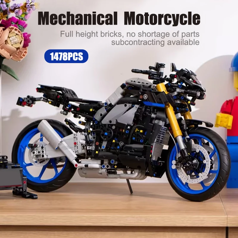 Technical Mechanical Motorcycle Model Building Blocks Advanced Building Set 1478PCS For Adults Bricks Creative STEAM Toys Gifts