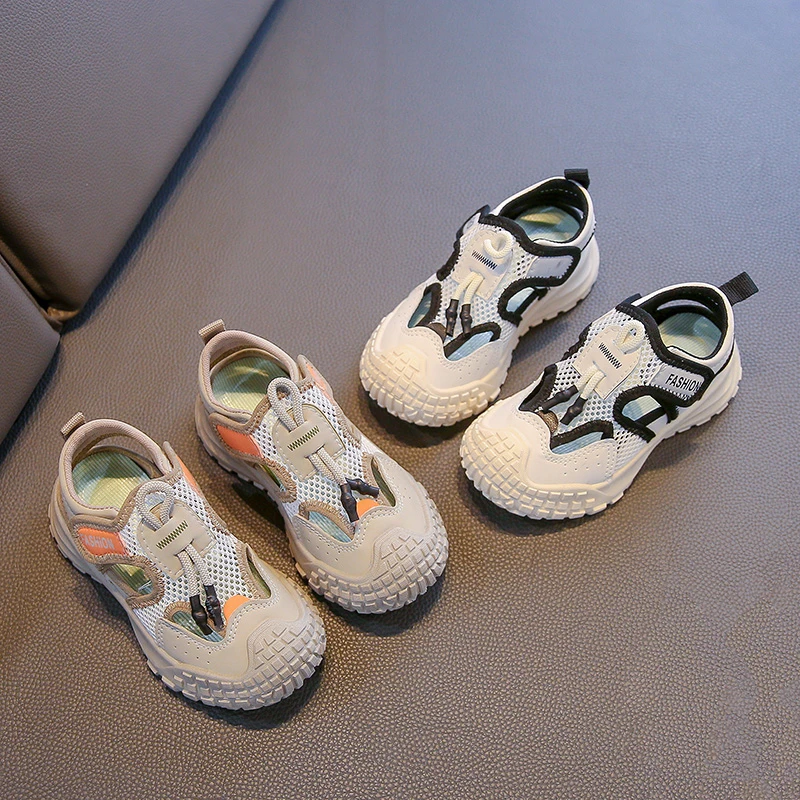 

Детские сандалии 2026: летние уличные повседневные туфли, мягкие, дышащие, нескользящие спортивные сандалии для мальчиков и девочек с открытым носком