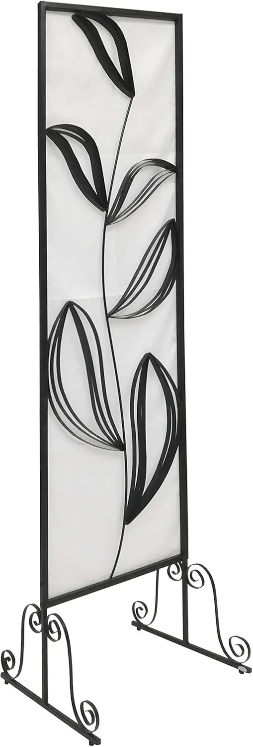 

® Room Divider Partition Screen Flower White Backdrop Wall Art Decoration Frame Straight Line Room Privacy Screen 10022-