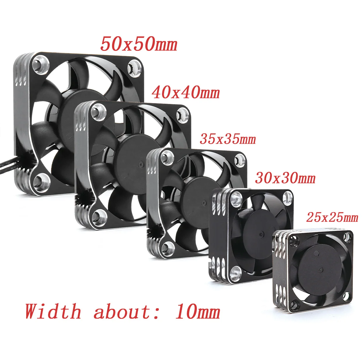 RCZIPROY RC 25mm 30mm 35mm 40mm 50mm Fan Cooling Fan RC Creeper 1/10 1/8 1/5 540 550 3650 Motor Brushless/Brushed ESC RC Car