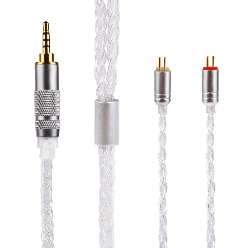 

16-Strand silver-plated upgrade cable 2.5/3 5/4.4 mm balanced cable with MMCX/2pin connector