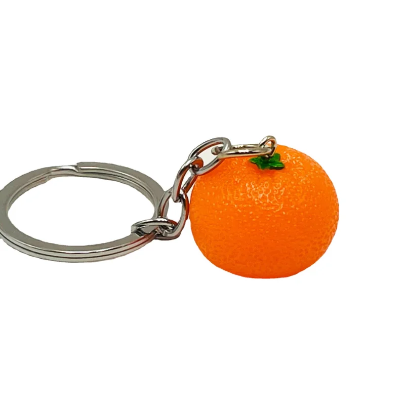 Creative Fruit Series Imitation Orange Keychains Men Car Key Resin Pendant Small Gift for Women Cute Bag Pendant Jewellery