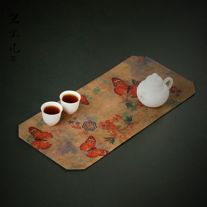 Double-Sided Cloud Yarn Waterproof Tea Mat Zen Thickened Dry Pour Cloth Household Vintage Insulated Shop