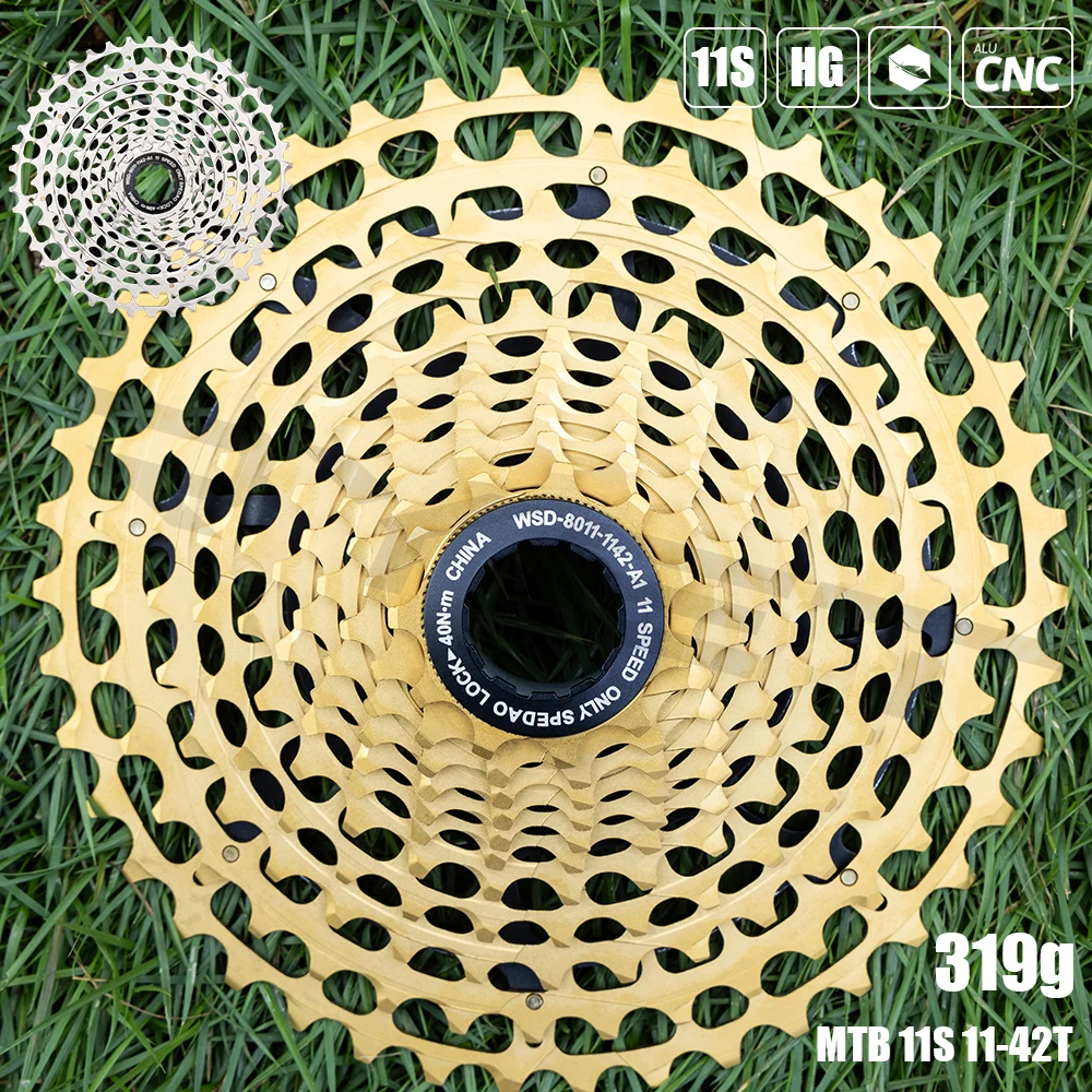 

SPEDAO 2025 11 Speed MTB Cassette 11-42T CNC Ultralight 325g Steel Freewheel Durable Bicycle Drivetrain Parts