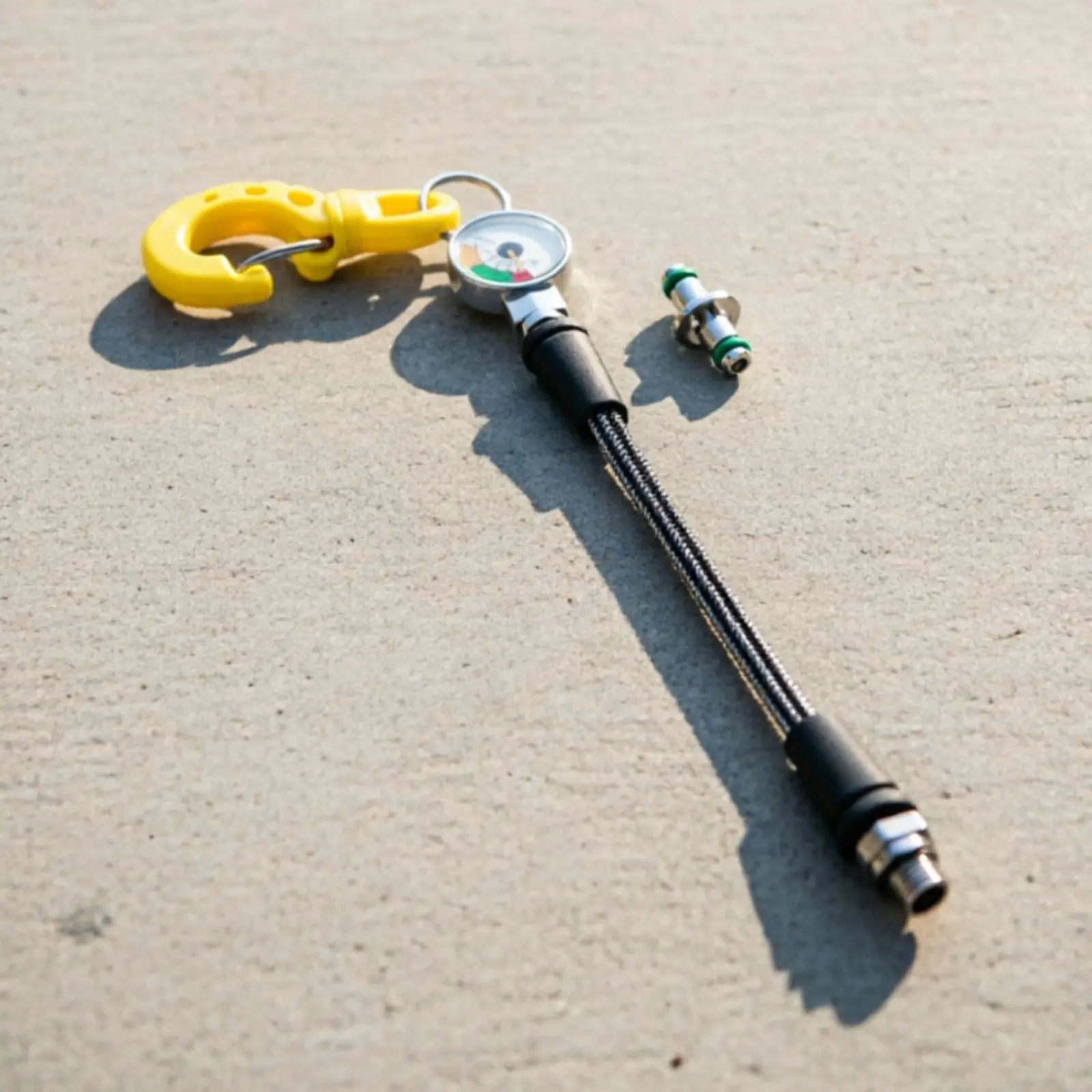 Dive Cylinder Pressure Gauge Braided Hose Diving Pressure Gauge Small 5000 PSI for Divers