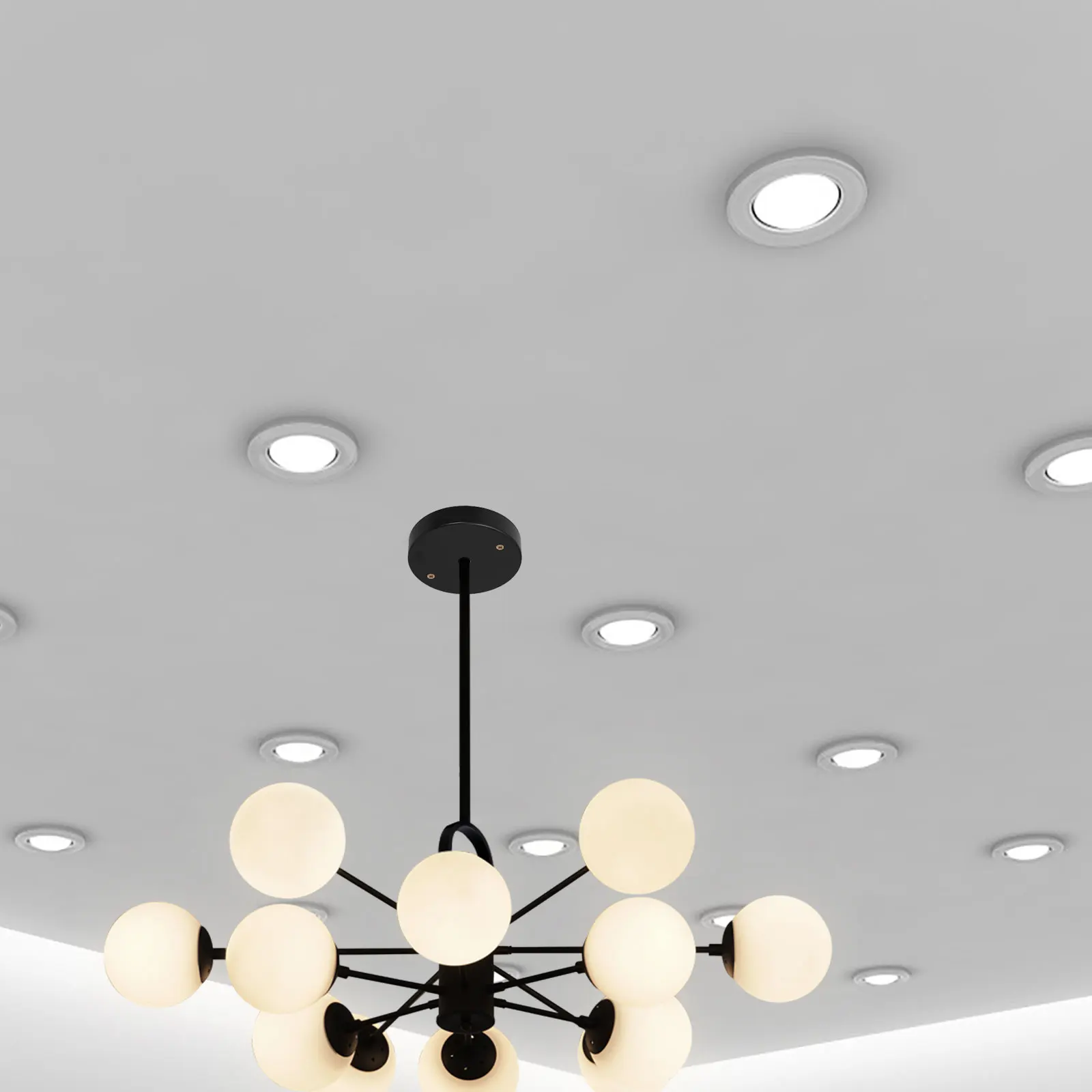 

3 set Light Fixture Canopy Kit Black Ceiling Plate Extra Depth Width Vintage Flush Mount Ceiling Light Compatible With Round