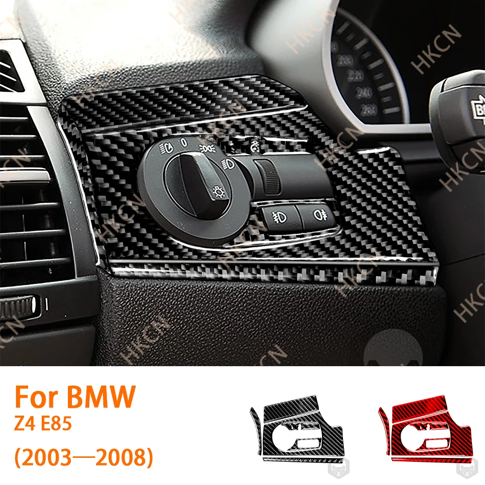 

Carbon Fiber Front Lamp Headlight Switch Panel Modification Car Accessories For BMW Z4 E85 2003—2008 Interior Trim Sticker Decal