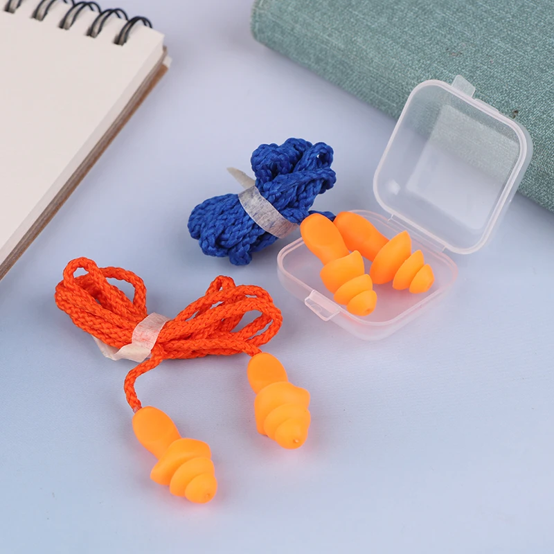 Soft Silicone Corded Ear Plug Protector Anti-Noise Ear Plug Waterproof Swimming Earplugs Anti Lost Reusable Earplug With Rope