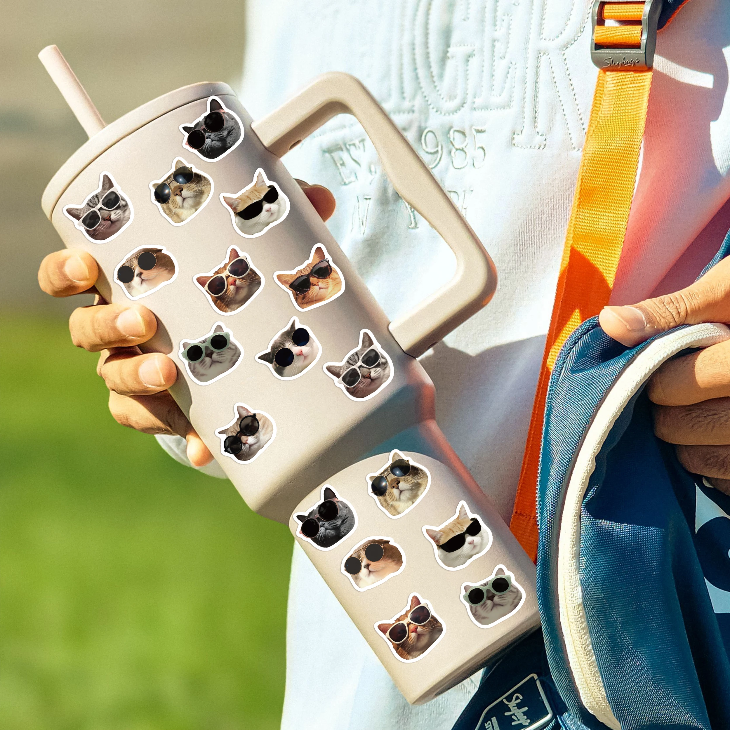 500 pçs-rolo criativo tinta pura cabeça de gato padrão adesivos gatos engraçados decalques bagagem notebook caso do telefone skate adesivos