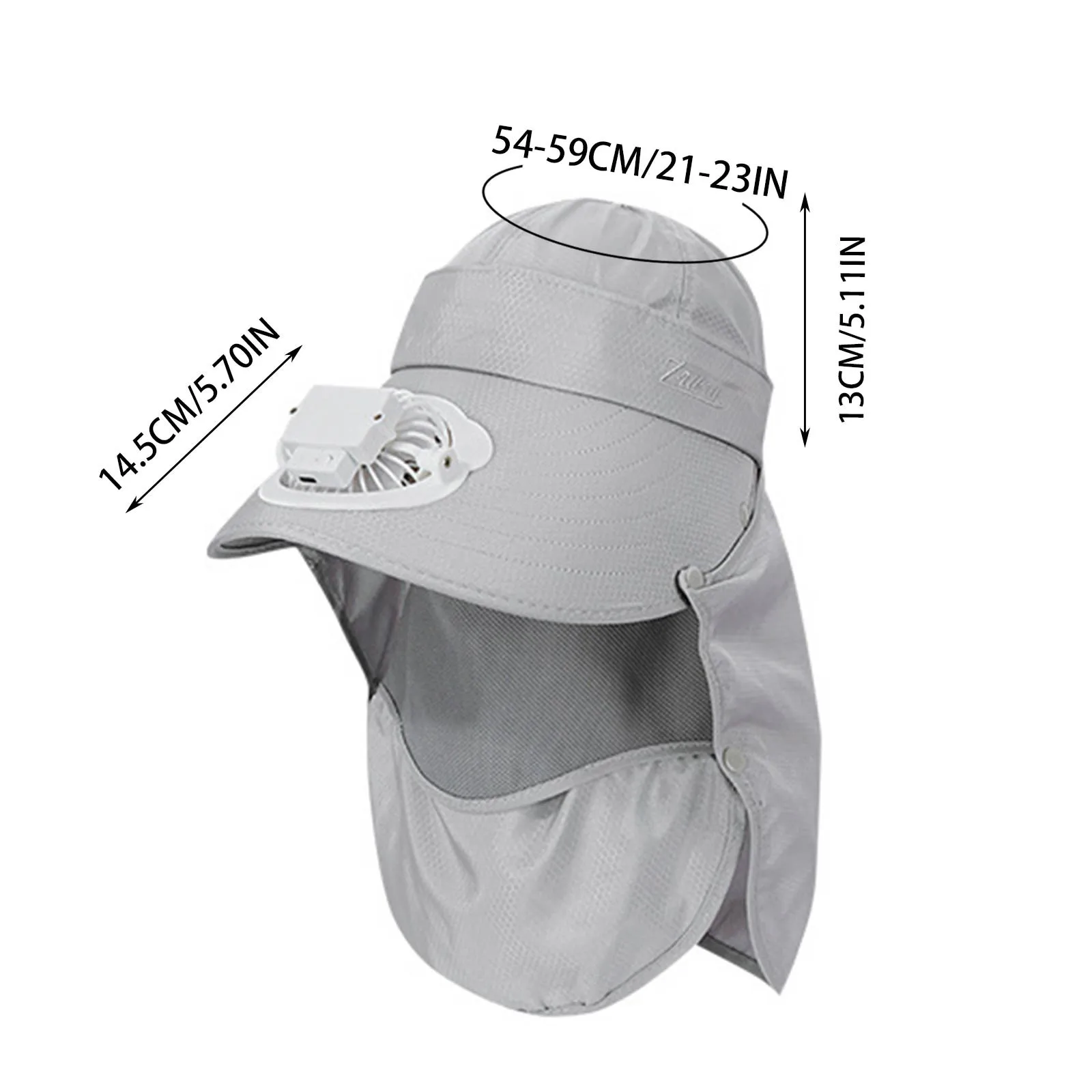 قبعة مروحة تبريد خارجية تعمل بالطاقة الشمسية - قبعة شمسية للحماية من الأشعة فوق البنفسجية لصيد الأسماك/تسلق الجبال، حافة قابلة للتعديل وتصميم خفيف الوزن