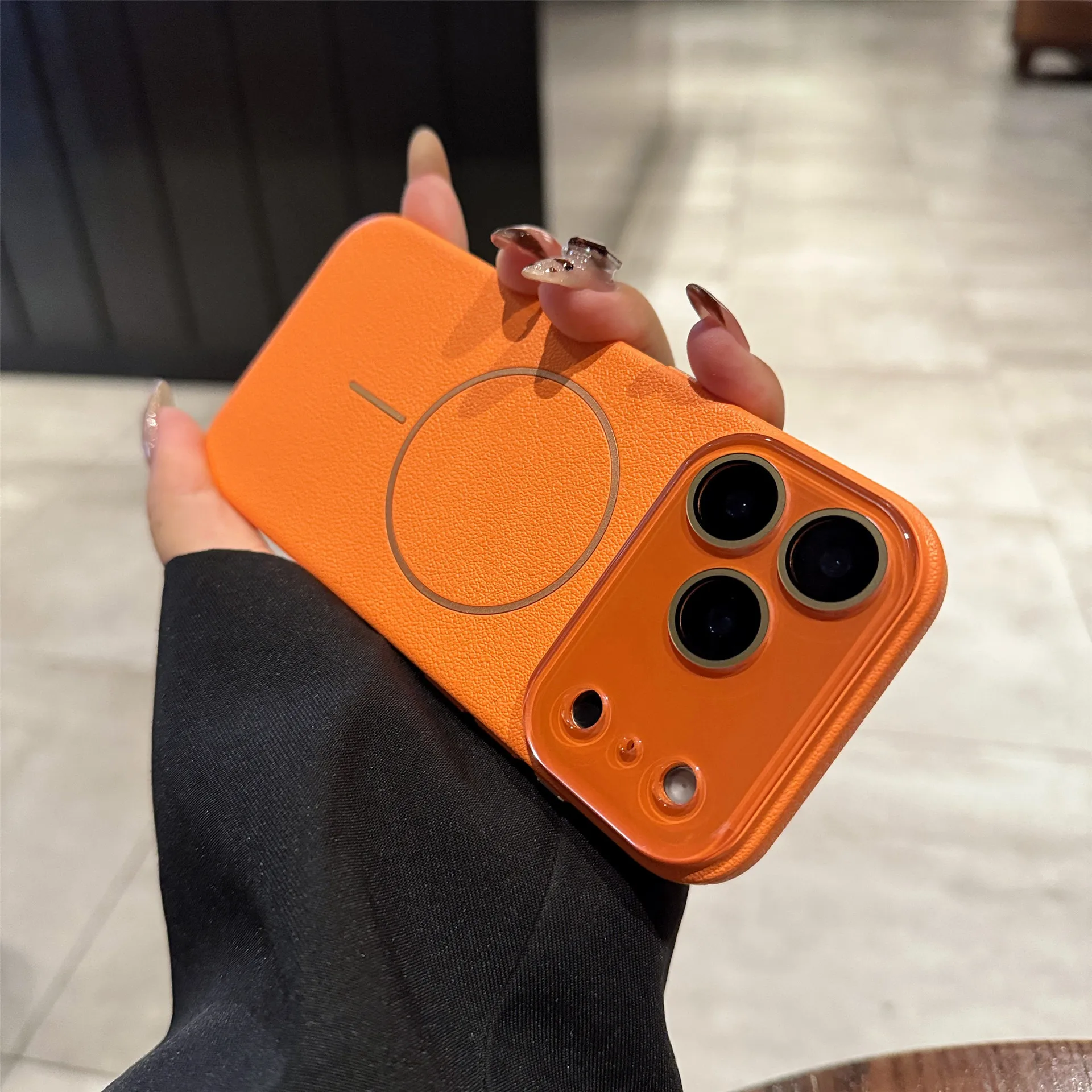 

Кожаный магнитный чехол с текстурой личи Magsafe Candy Color для iPhone 17, Air 16, 15, 14, Plus 13, 12, Pro Max, противоударный чехол