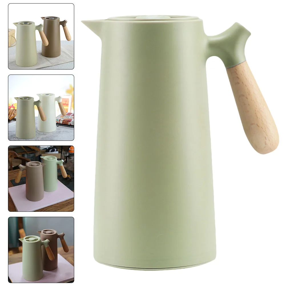 

1pc 1L Glass Thermal Bottle Insulated Coffee Carafe Large Capacity Water Container Household Warm Keeping Kettle Hot Insulation