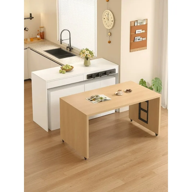 New Island Table Integrated Household Retractable Dining Table Separate Bar Table Restaurant Side Cabinet