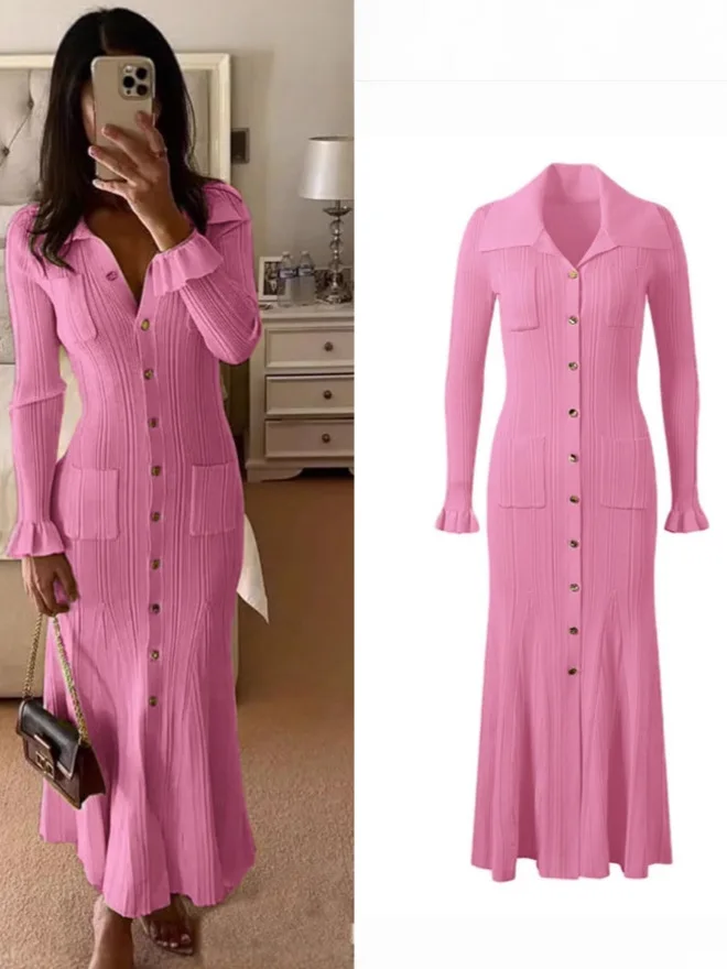 

Вязаное платье с длинными рукавами во французском стиле ретро, элегантное праздничное платье, сексуальное винтажное облегающее платье миди, торжественное вечернее банкетное платье