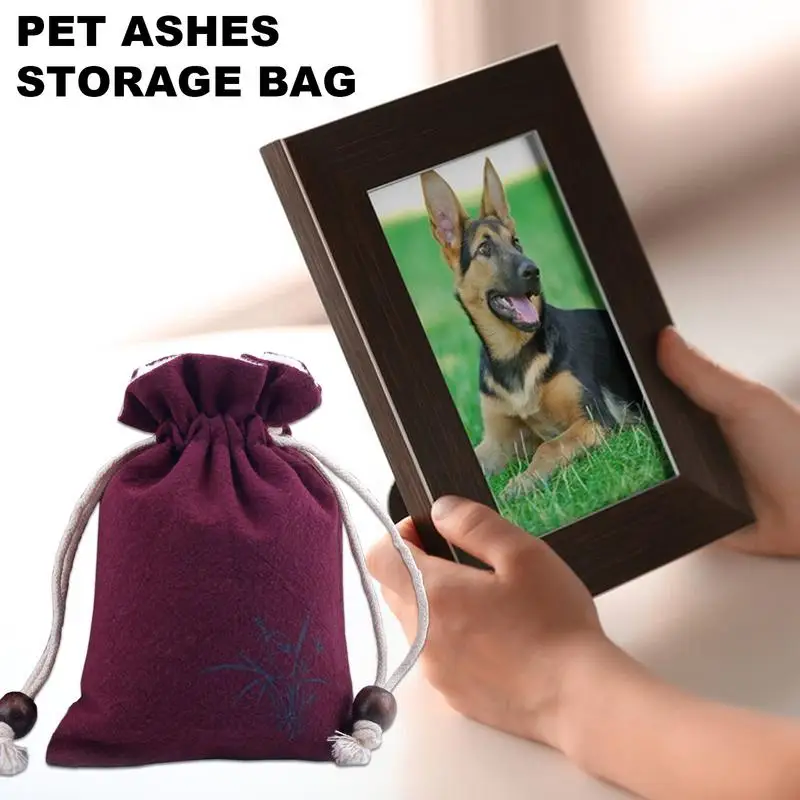 Dog Ashes Bag Keepsake Dog Ashes Kitten Pouch For Ashes Lightweight Cat Cremation Bag Small Drawstring Memorial Dog Pouches