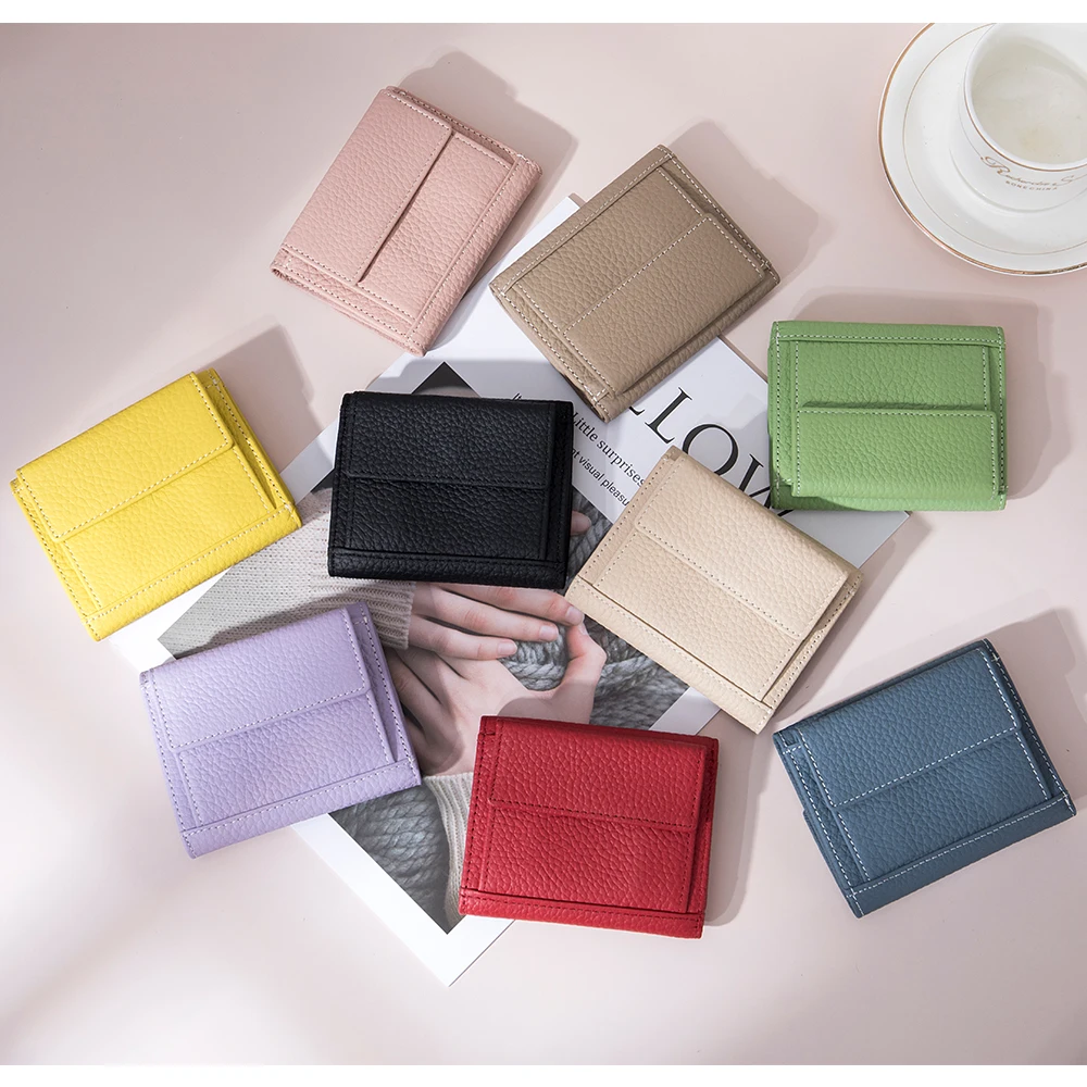 

Coin Purse 2023 New Niche Design Short Wallet Purses for Women's Leather Wallet Mini Multi Card Holder Luxury cowhide Wallet