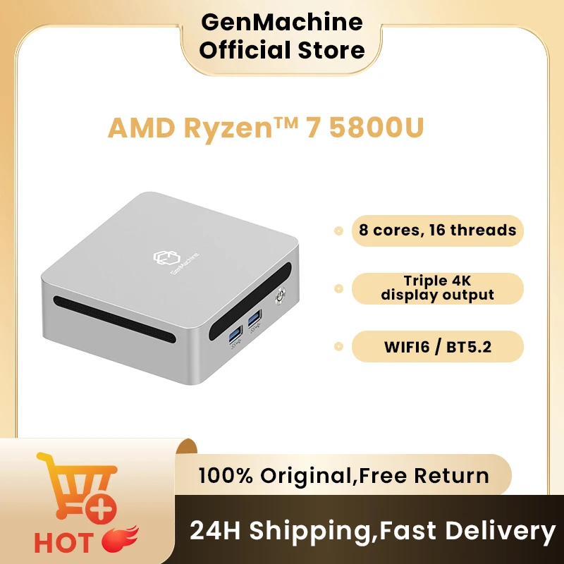 GenMachine AMD Ryzen 7 5800U Windows 11 Ryzen MINI PC DDR4 16/32GB