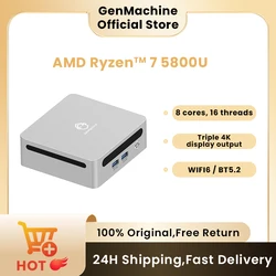GenMachine AMD Ryzen 7 5800U Windows 11 Ryzen MINI PC DDR4 16/32GB 256/512GB SSD WIFI6 RTL8852, BT5.2 Diy Gaming Computer