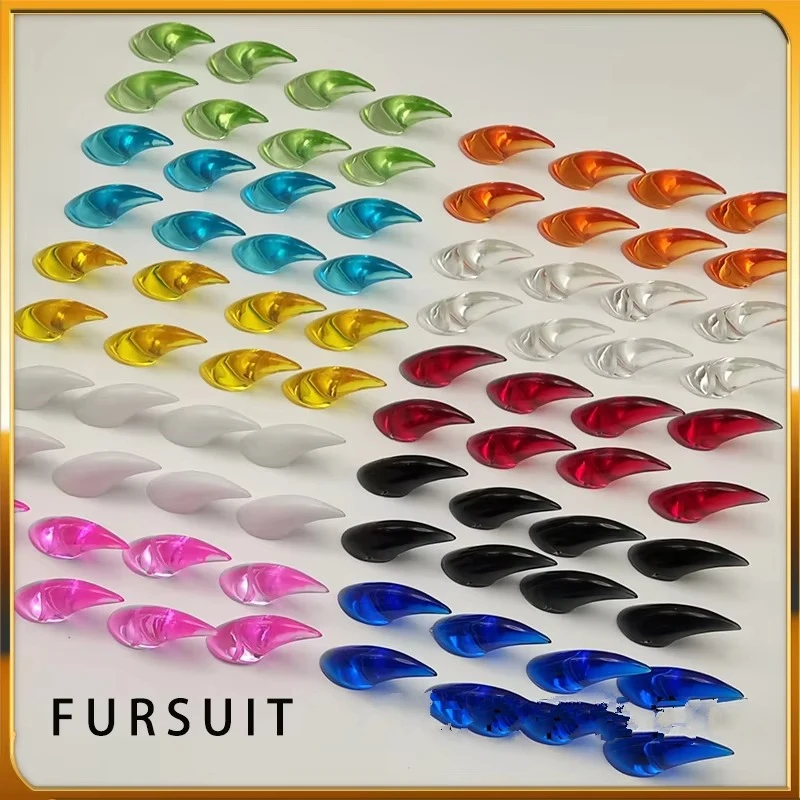 8pcs DIY Fursuit Accessories Rainbow Resin Claws Universal Fit Anthro Cosplay Nails