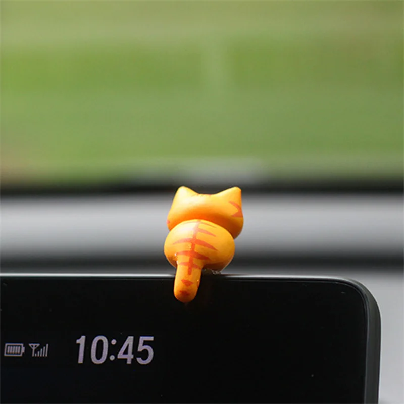 6Pcs Car Decoration Cat Rotate Head Doll Kitty Creative Auto Ornaments Toys Cat Micro Landscape Model Cute Car Accessories Gifts