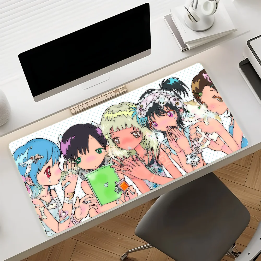 Cartoon Y2K Cute Mouse Pad Anti Slip Rubber Edge Locked Thickened Laptop Gaming Desk Mat