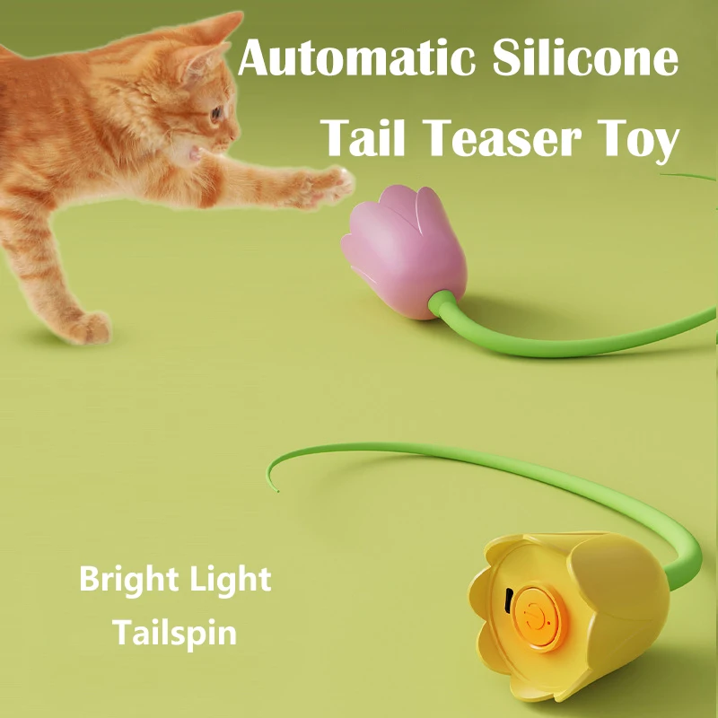 

Smart interactive Cat Toy Automatic, Automatic Rolling Ball with Tail, Rechargeable Smart Pet Interactive Toy